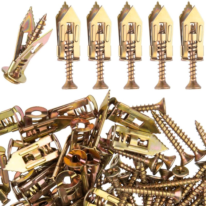 AXK 60PCS 0.47x1.18 inch Self-Drilling Anchors, Ancors and Screws for Heavy Duty, Metal Screw Anchors Kit, No Drill and Holes in Wall - Image 1